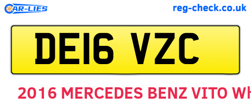 DE16VZC are the vehicle registration plates.