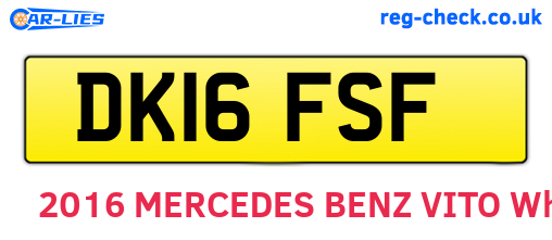 DK16FSF are the vehicle registration plates.