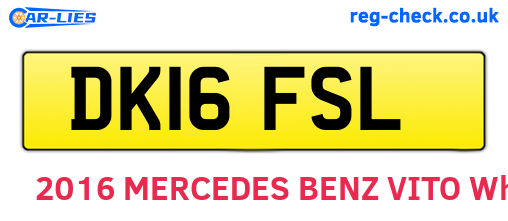 DK16FSL are the vehicle registration plates.