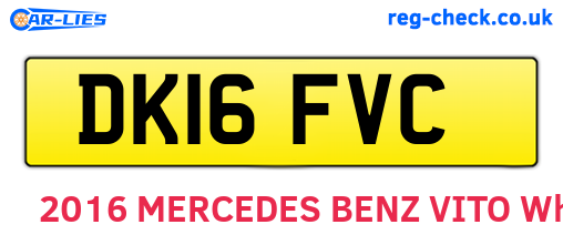 DK16FVC are the vehicle registration plates.