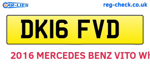DK16FVD are the vehicle registration plates.