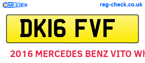 DK16FVF are the vehicle registration plates.