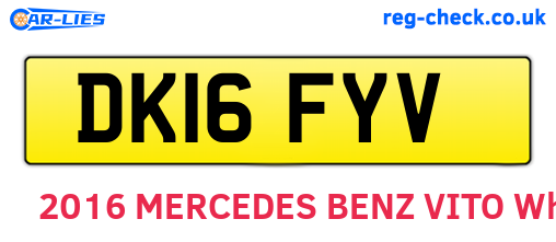 DK16FYV are the vehicle registration plates.