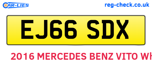EJ66SDX are the vehicle registration plates.