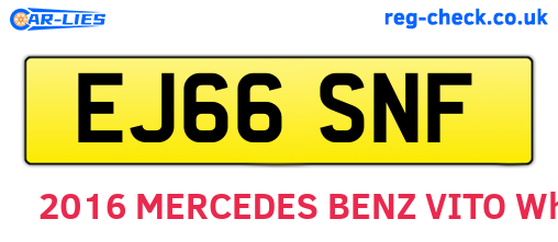 EJ66SNF are the vehicle registration plates.