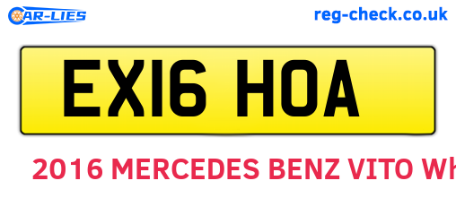 EX16HOA are the vehicle registration plates.