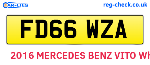 FD66WZA are the vehicle registration plates.