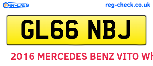 GL66NBJ are the vehicle registration plates.