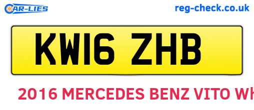 KW16ZHB are the vehicle registration plates.