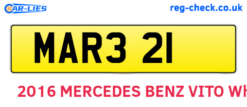 MAR321 are the vehicle registration plates.