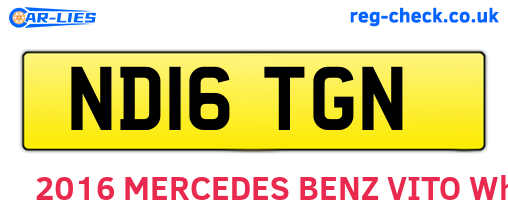 ND16TGN are the vehicle registration plates.