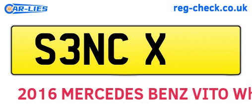 S3NCX are the vehicle registration plates.
