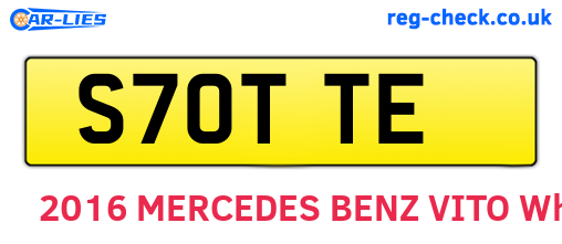 S70TTE are the vehicle registration plates.