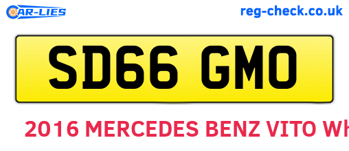 SD66GMO are the vehicle registration plates.