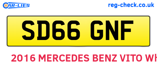 SD66GNF are the vehicle registration plates.