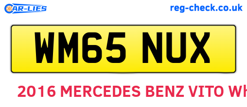 WM65NUX are the vehicle registration plates.