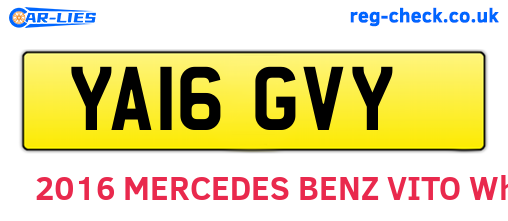 YA16GVY are the vehicle registration plates.