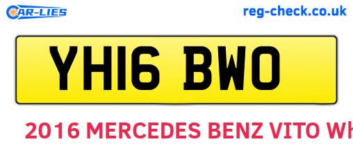 YH16BWO are the vehicle registration plates.