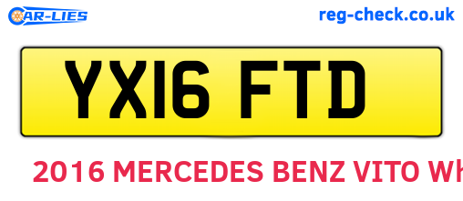YX16FTD are the vehicle registration plates.