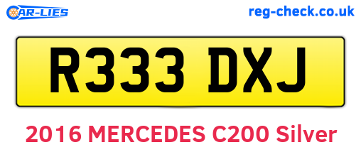 R333DXJ are the vehicle registration plates.