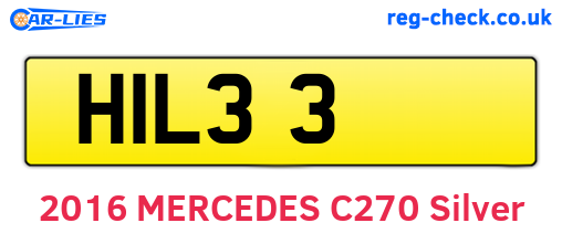 HIL33 are the vehicle registration plates.