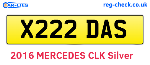 X222DAS are the vehicle registration plates.