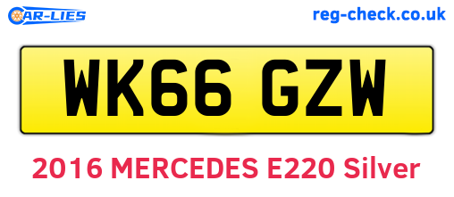 WK66GZW are the vehicle registration plates.