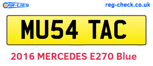 MU54TAC are the vehicle registration plates.