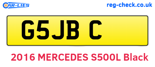G5JBC are the vehicle registration plates.