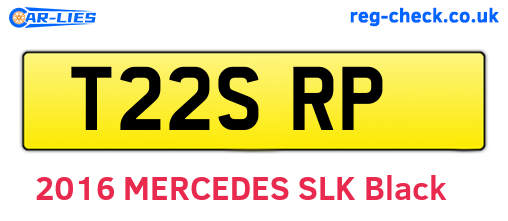 T22SRP are the vehicle registration plates.