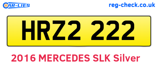 HRZ2222 are the vehicle registration plates.