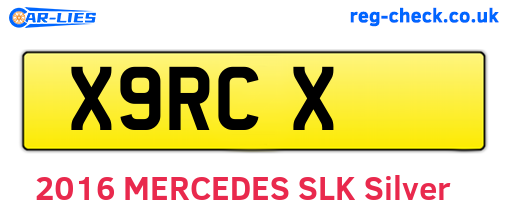 X9RCX are the vehicle registration plates.