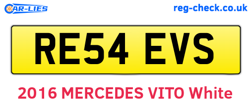 RE54EVS are the vehicle registration plates.