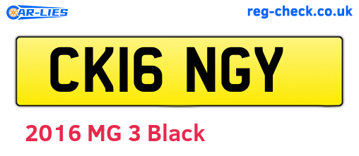 CK16NGY are the vehicle registration plates.