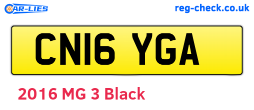 CN16YGA are the vehicle registration plates.