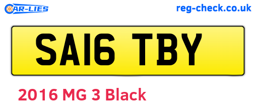 SA16TBY are the vehicle registration plates.