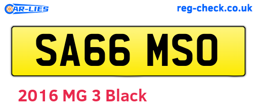 SA66MSO are the vehicle registration plates.