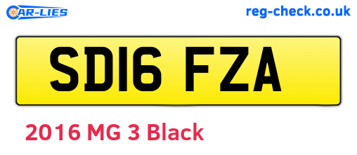SD16FZA are the vehicle registration plates.