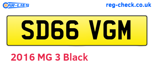 SD66VGM are the vehicle registration plates.