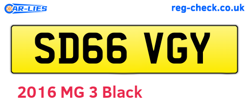SD66VGY are the vehicle registration plates.