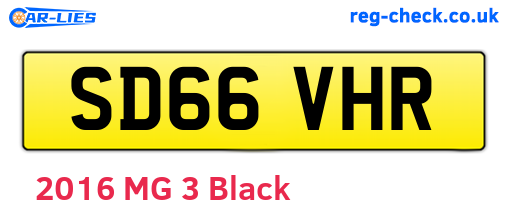 SD66VHR are the vehicle registration plates.