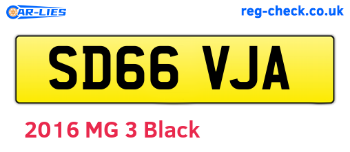 SD66VJA are the vehicle registration plates.
