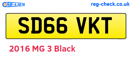 SD66VKT are the vehicle registration plates.