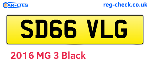 SD66VLG are the vehicle registration plates.