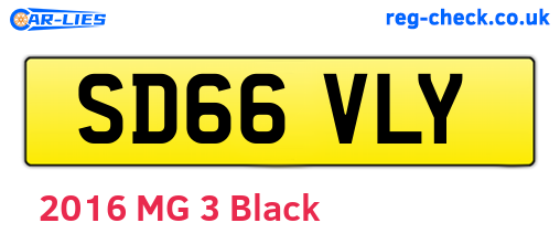 SD66VLY are the vehicle registration plates.