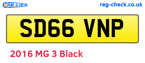 SD66VNP are the vehicle registration plates.
