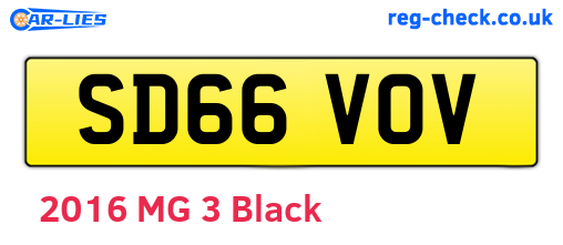 SD66VOV are the vehicle registration plates.