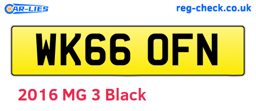 WK66OFN are the vehicle registration plates.