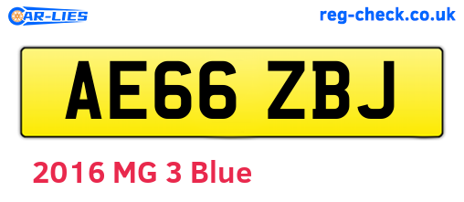 AE66ZBJ are the vehicle registration plates.