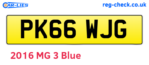 PK66WJG are the vehicle registration plates.